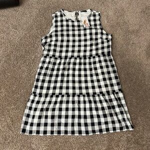 Prettygarden Women’s Black & White Plaid Summer Mini Dress‎ Size 2XL NWT